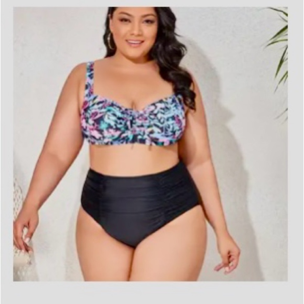 Bikini floral top back bottom. ( 3xl)